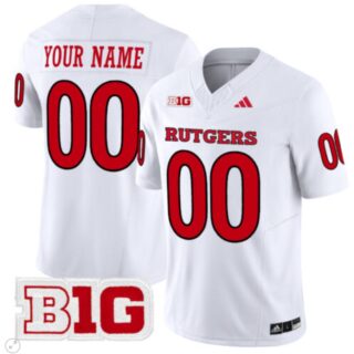 Custom Rutgers Scarlet Knights Jersey Name and Number Vapor Limited Football White