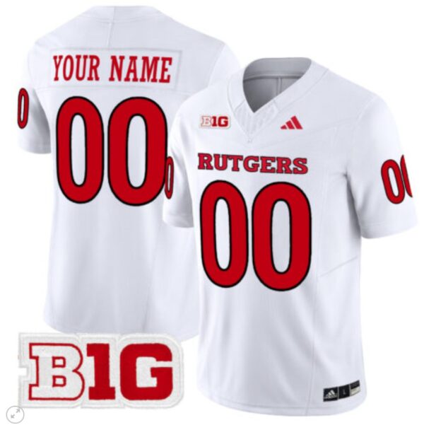 Custom Rutgers Scarlet Knights Jersey Name and Number Vapor Limited Football White