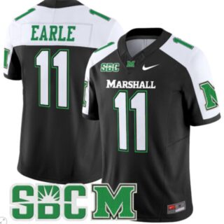 Stone Earle Jersey #11 Marshall Thundering Herd Vapor Limited Football Black Alternate