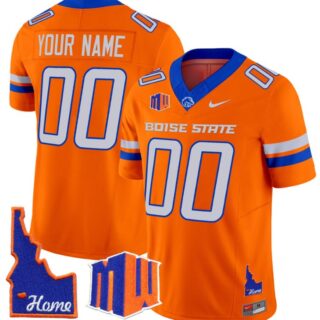 Custom Boise State Broncos Jersey Name, Number Home Patch Vapor Football Orange