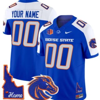 Custom Boise State Broncos Jersey Name, Number Home Patch Vapor Football Royal Alternate