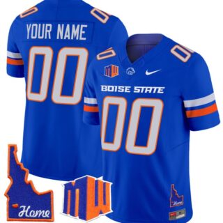 Custom Boise State Broncos Jersey Name, Number Home Patch Vapor Football Royal