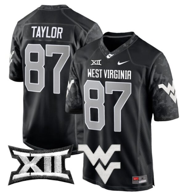 Kole Taylor Jersey #87 West Virginia Mountaineers Game Football Coal