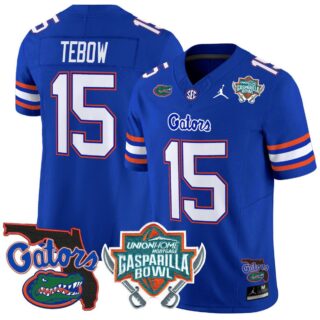 Tim Tebow Jersey #15 Florida Gators 2025 Gasparilla Bowl Patch Royal