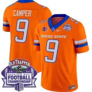 Cameron Camper Jersey #9 Boise State Broncos 2024 Championship Vapor Orange