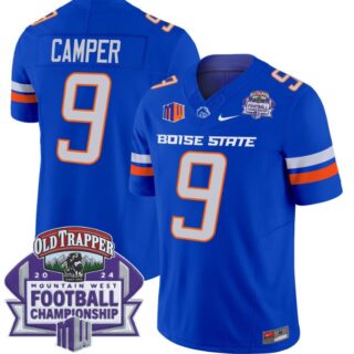 Cameron Camper Jersey #9 Boise State Broncos 2024 Championship Vapor Royal