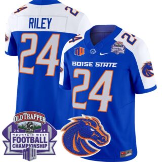 Dylan Riley Jersey #24 Boise State Broncos 2024 Championship Vapor Royal Alternate