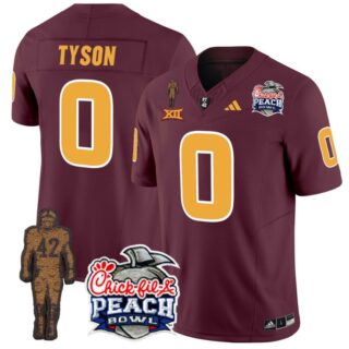 Jordyn Tyson Jersey #0 Arizona State Sun Devils Pat Tillman Peach Bowl Patch Maroon