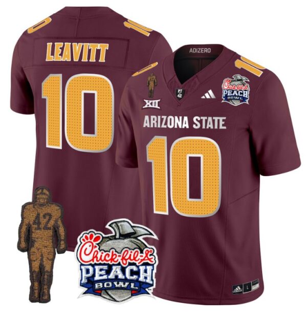 Sam Leavitt Jersey #10 Arizona State Sun Devils Bowl Patch Football V2 Maroon
