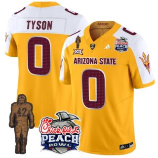 Jordyn Tyson Jersey #0 Arizona State Sun Devils Bowl Patch Football V2 Gold Alternate
