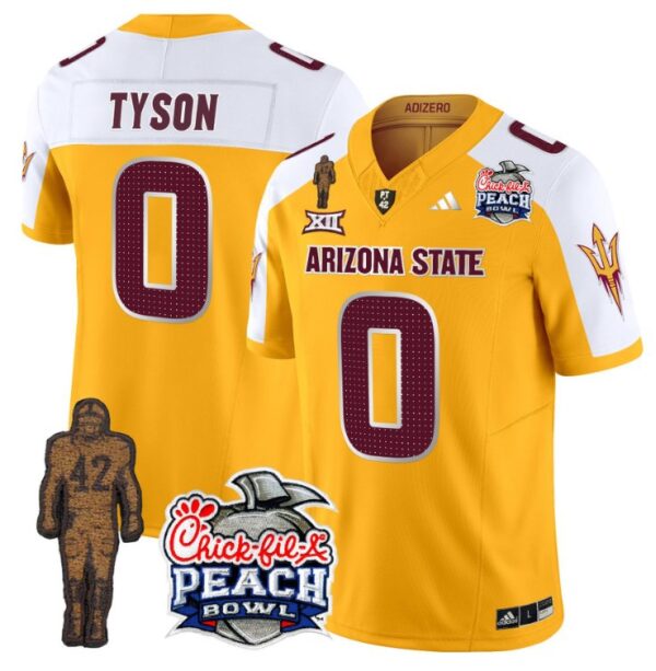 Jordyn Tyson Jersey #0 Arizona State Sun Devils Bowl Patch Football V2 Gold Alternate