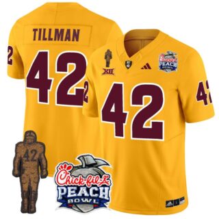 Pat Tillman Jersey #42 Arizona State Sun Devils Bowl Patch Football Gold