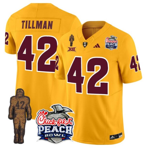 Pat Tillman Jersey #42 Arizona State Sun Devils Bowl Patch Football Gold
