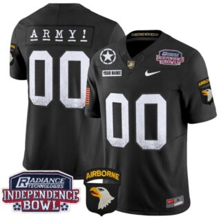 Custom Army Black Knights Jersey Independence Bowl Patch 2024 Vapor Black