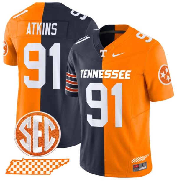 Doug Atkins Jersey #91 Tennessee Volunteers Split Vapor Football Stitched