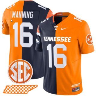 Peyton Manning Jersey Broncos #16 Tennessee Volunteers Split Vapor Football