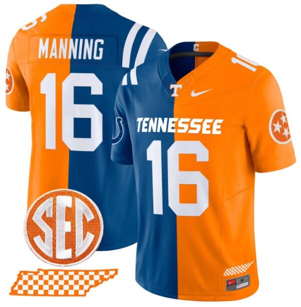Peyton Manning Jersey Colts #16 Tennessee Volunteers Split Vapor Football