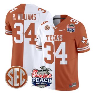 Ricky Williams Jersey #34 Texas Longhorns Peach Bowl Patch Vapor Split