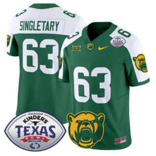 Mike SingletaryJersey #63 Baylor Bears 2024 Texas Bowl Football Green Alternate