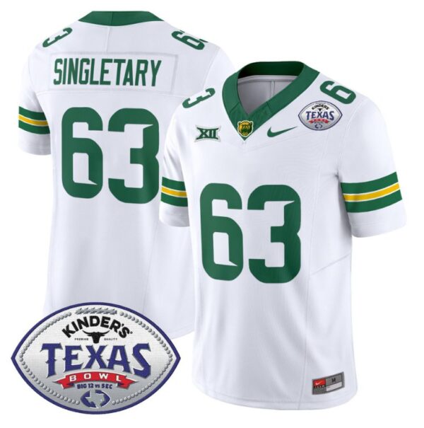 Mike SingletaryJersey #63 Baylor Bears 2024 Texas Bowl Football White