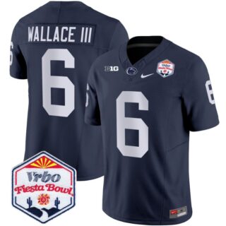 Harrison Wallace III Jersey #6 Penn State Nittany Lions 2024 Fiesta Bowl Patch Navy