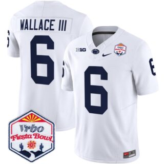 Harrison Wallace III Jersey #6 Penn State Nittany Lions 2024 Fiesta Bowl Patch White