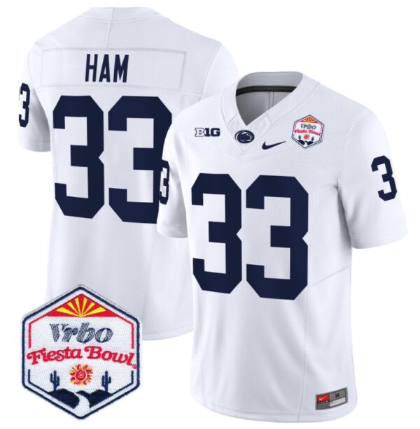 Jack Ham Jersey #33 Penn State Nittany Lions 2024 Fiesta Bowl Patch Stitched White