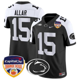Drew Allar Jersey #15 Penn State Nittany Lions Orange Bowl Patch Stitched Black Alternate