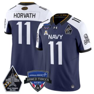 Blake Horvath Jersey #11 Navy Midshipmen 2025 Armed Forces Bowl Navy Alternate