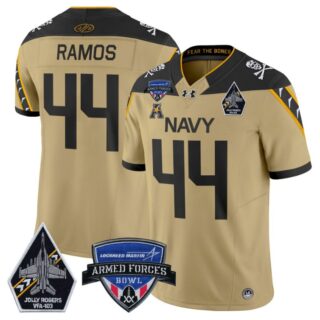 Colin Ramos Jersey #44 Navy Midshipmen 2025 Armed Forces Bowl Football Gold