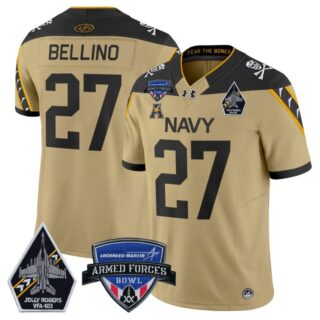 Joe Bellino Jersey #27 Navy Midshipmen 2025 Armed Forces Bowl Football Gold