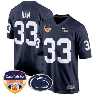 Jack Ham Jersey #33 Custom Penn State Nittany Lions Orange Bowl Patch Navy