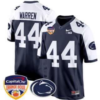 Tyler Warren Jersey #44 Custom Penn State Nittany Lions Orange Bowl Patch Navy Alternate