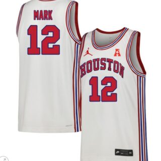 Tramon Mark Jersey #2 Houston Cougars College Basketball Stiched Throwback White
