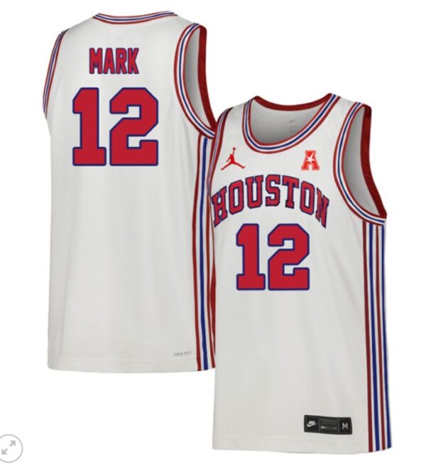 Tramon Mark Jersey #2 Houston Cougars College Basketball Stiched Throwback White