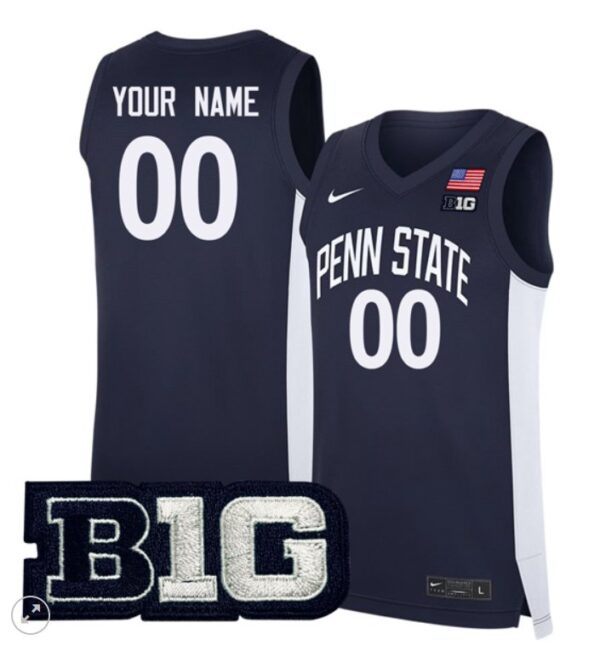 Custom Penn State Nittany Lions Jersey College Basketball Stiched Game Navy