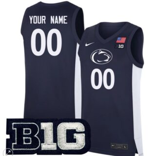 Custom Penn State Nittany Lions Jersey College Basketball Stiched Navy