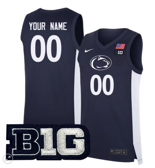 Custom Penn State Nittany Lions Jersey College Basketball Stiched Navy