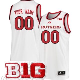 Custom Rutgers Scarlet Knights Jersey College Basketball Stiched Away White