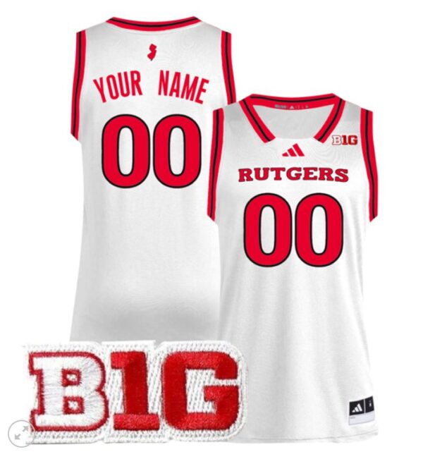 Custom Rutgers Scarlet Knights Jersey College Basketball Stiched Game White