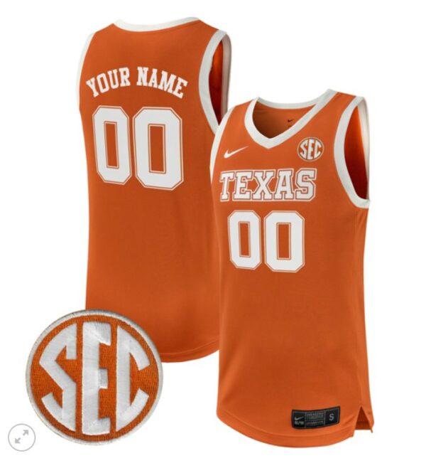 Custom Texas Longhorns Jersey College Basketball Stiched Game Orange