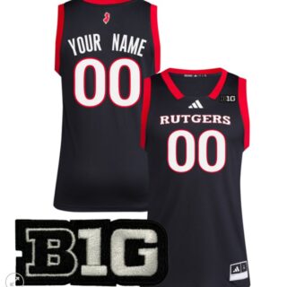 Custom Rutgers Scarlet Knights Jersey College Basketball Stiched Black