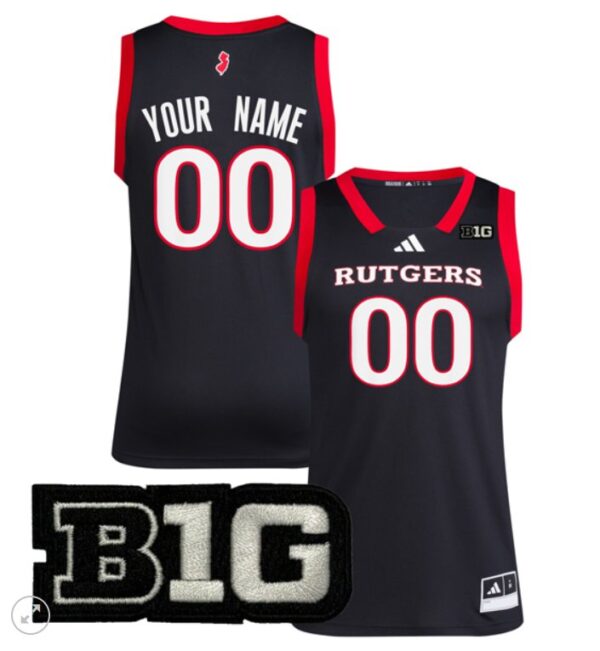 Custom Rutgers Scarlet Knights Jersey College Basketball Stiched Black