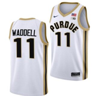Men's #11 Brian Waddell Jersey Purdue Boilermakers College Basketball Jerseys White