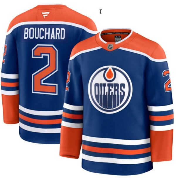 Men's Evan Bouchard Jersey #2 Edmonton Oilers 2025 Premium Home All Stitched