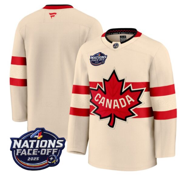 Men's Team Jersey Canada 2025 4 Nations Face-Off 2025 V2 Stitched Cream