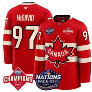 Men's Connor McDavid Jersey #97 Canada 2025 4 Nations Face-Off 2025 Champions Red