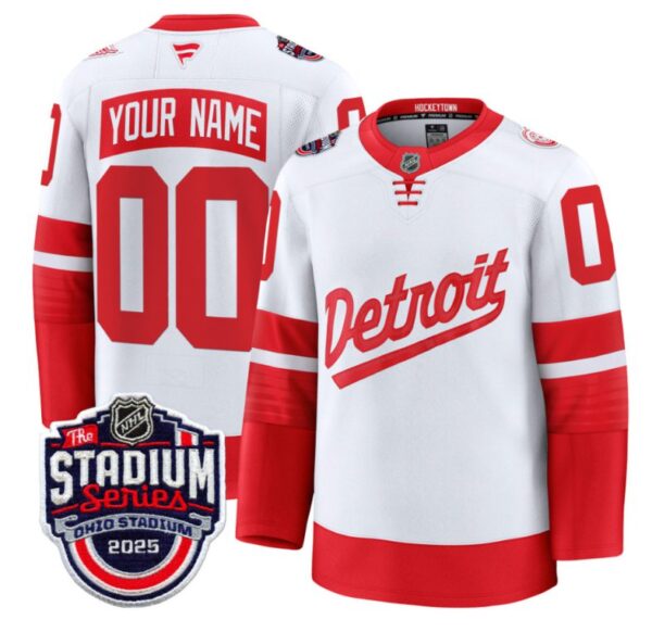 Men Custom Detroit Red Wings Jersey 2025 Stadium Series Patch Premium Stitched