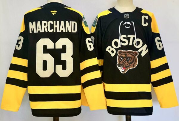 Men's Brad Marchand Jersey #63 Boston Bruins 2023 Winter Classic Stitched