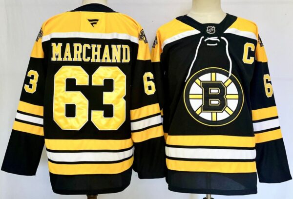 Men's Brad Marchand Jersey #63 Boston Bruins Home Breakaway Black Stitched